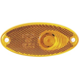 1 - Zijpositiemarkeringslamp Ovaal Oranje 12V Camper